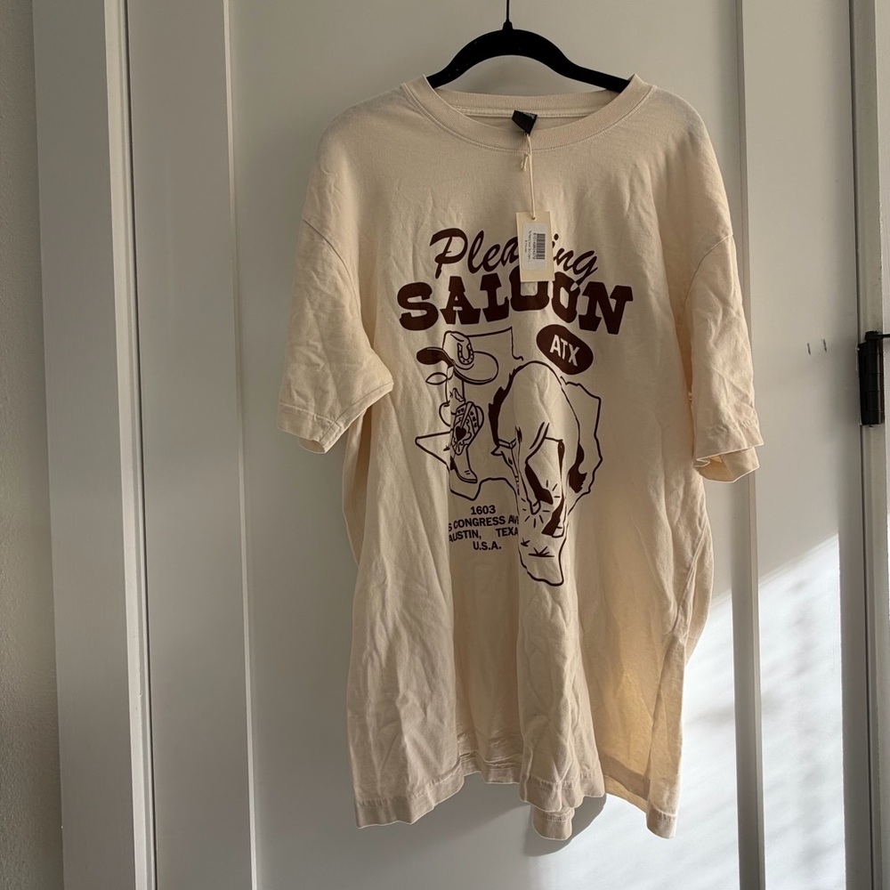 NWT / Pleasing by Harry Styles Pleasing Saloon Tee in Cream